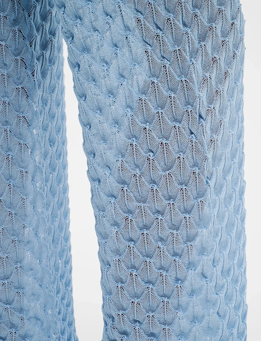 Malina - Alissa Knitted Pants - bukser med brede ben - sky - 3