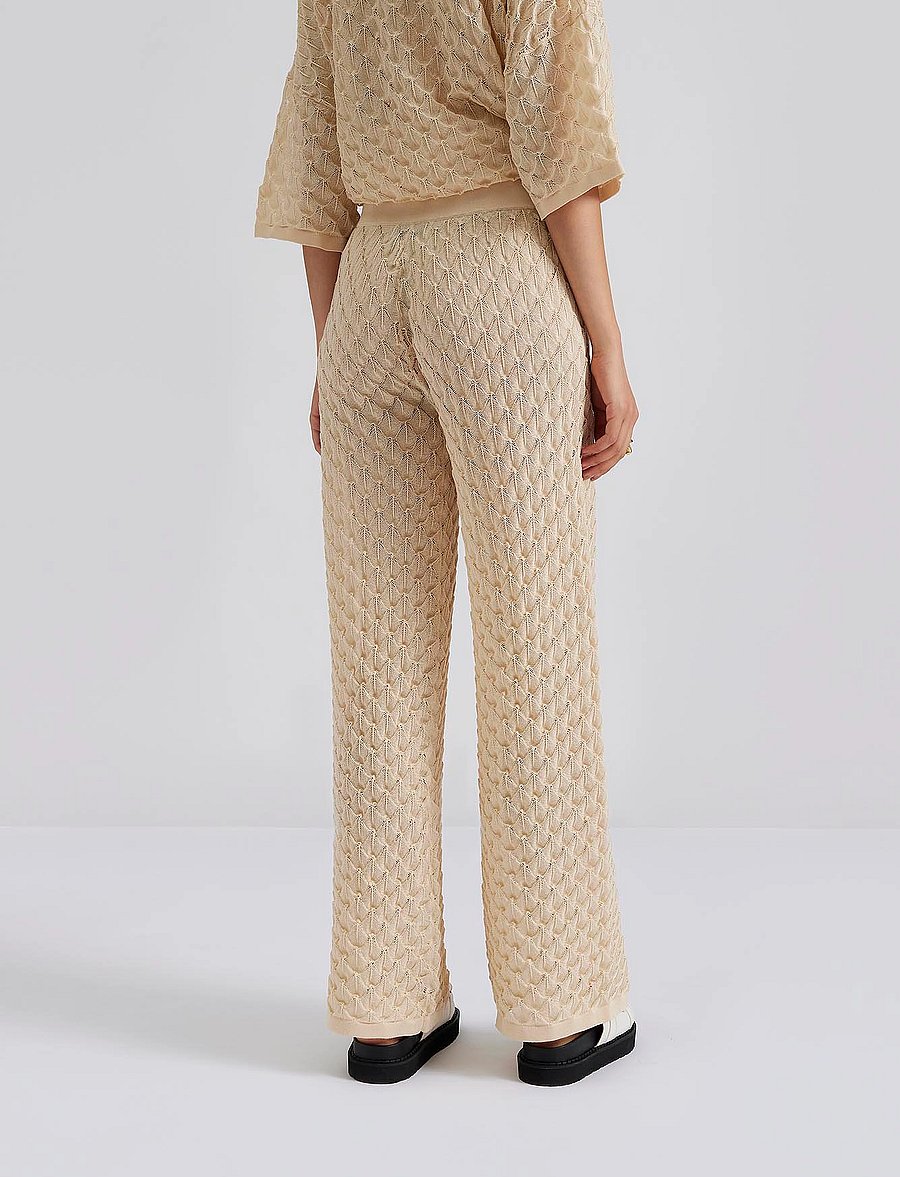 Malina - Alissa Knitted Pants - hosen mit weitem bein - vanilla - 3