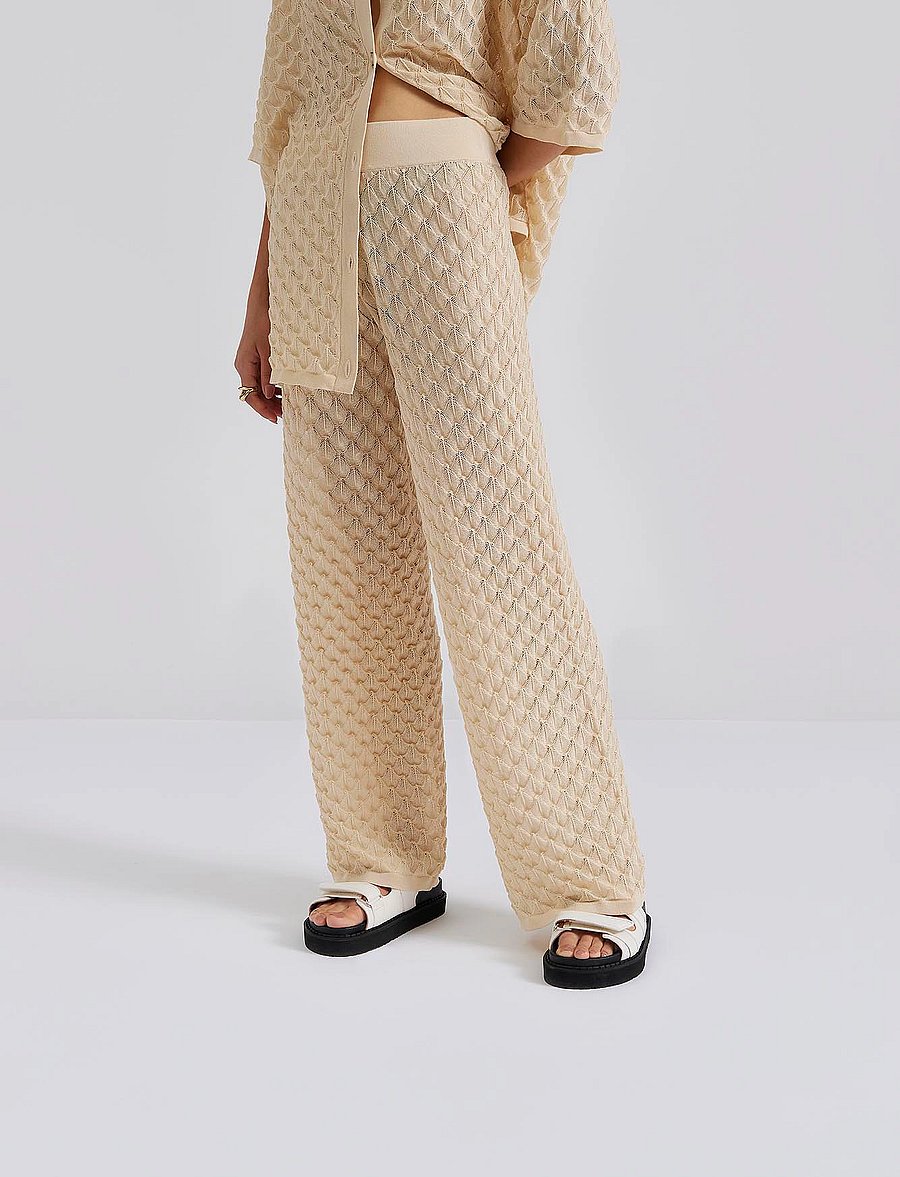 Malina - Alissa Knitted Pants - hosen mit weitem bein - vanilla - 4