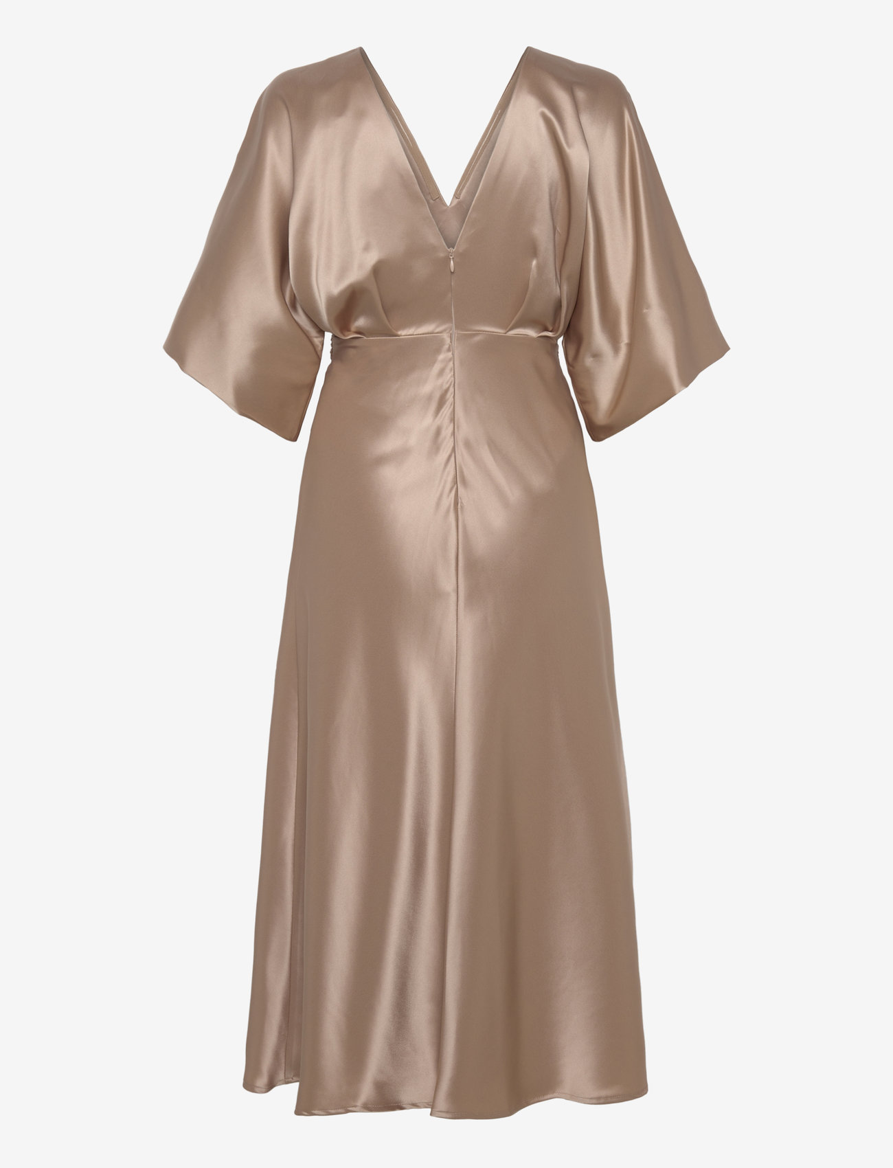 Malina - Juno v-neck satin midi dress - cocktailkjoler - champagne - 2