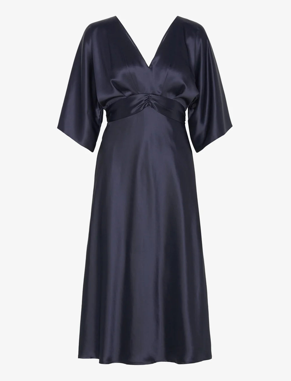 Malina - Juno v-neck satin midi dress - cocktailkleider - dark blue - 1
