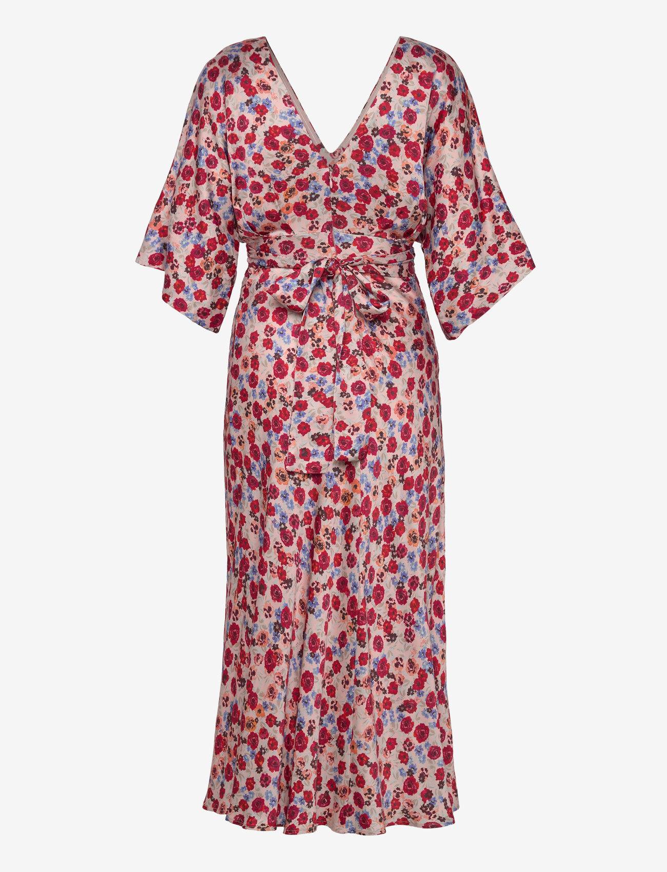 Malina - Juno v-neck satin midi dress - cocktailklänningar - multi coloured - 2