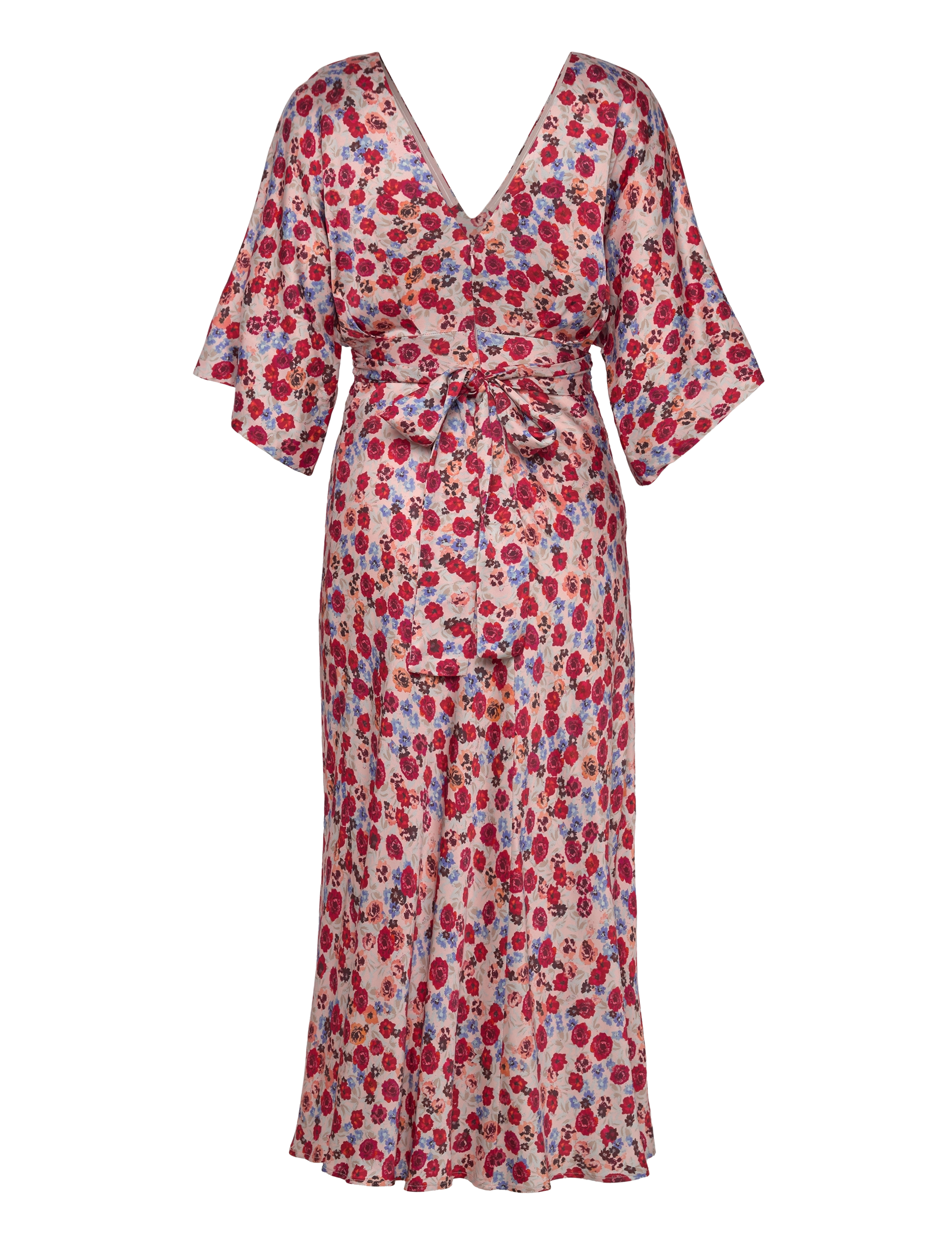 Malina - Juno v-neck satin midi dress - cocktailkleider - multi coloured - 2