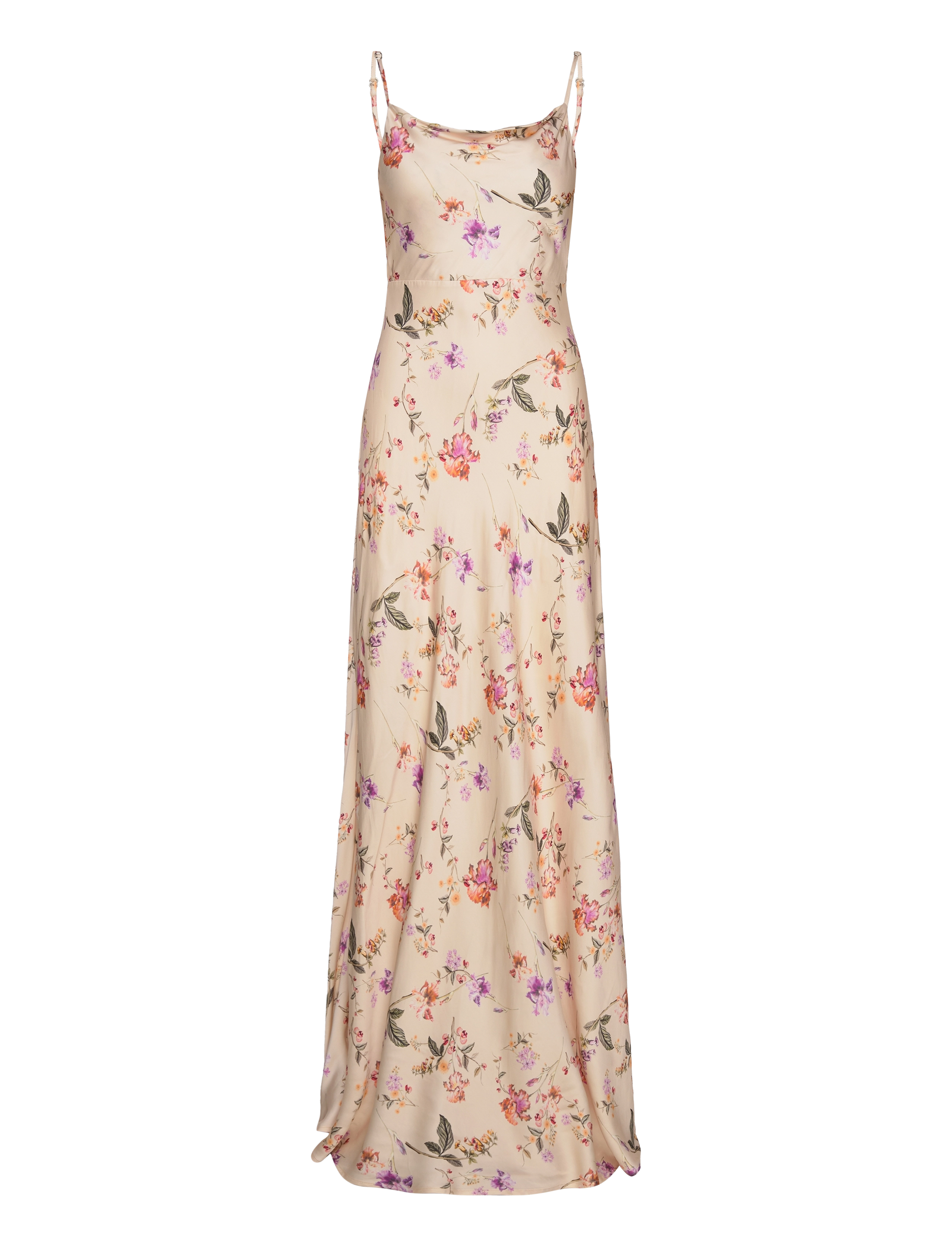 Malina - Lowa satin slip maxi dress - soft floral vanilla - 1