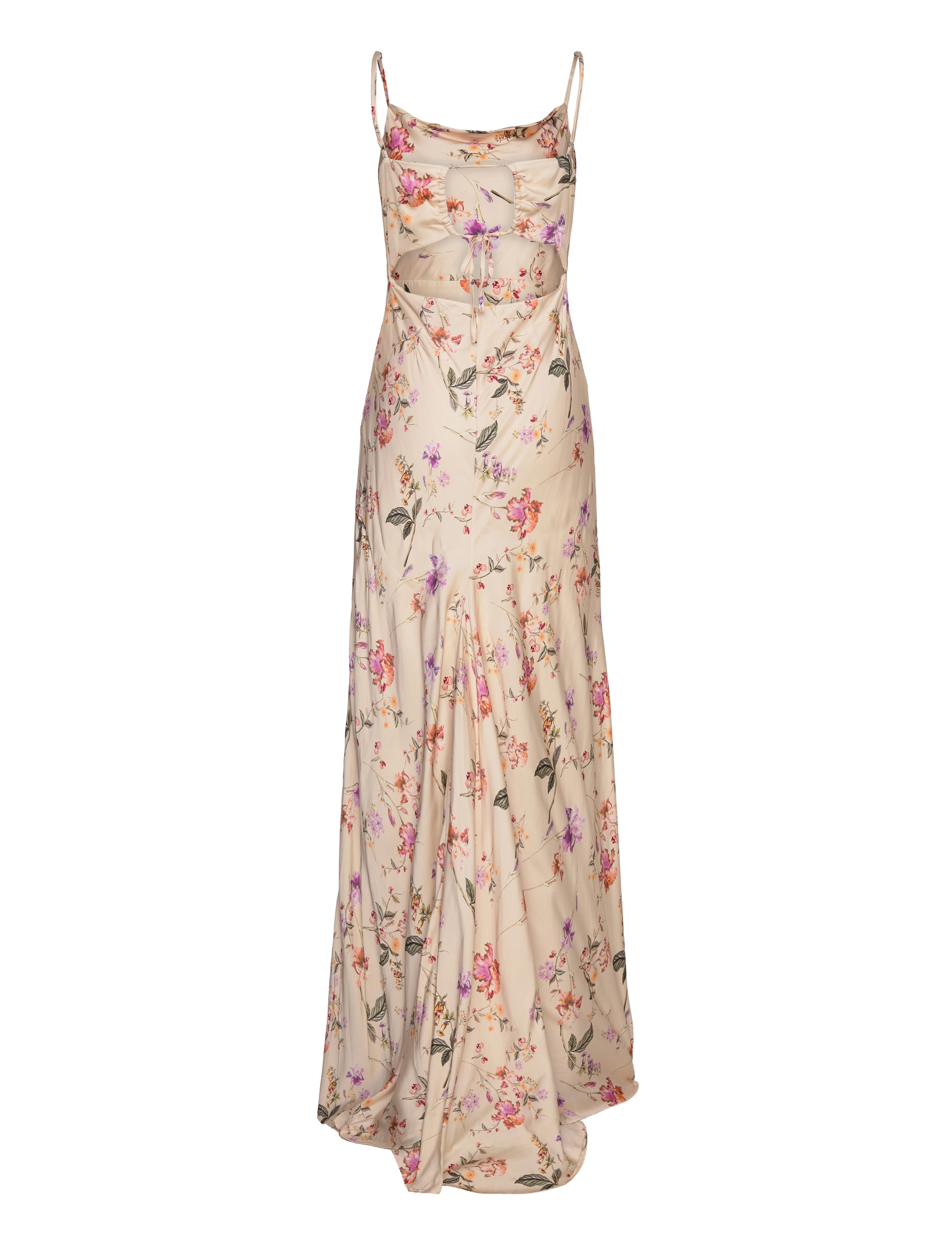 Malina - Lowa satin slip maxi dress - soft floral vanilla - 2