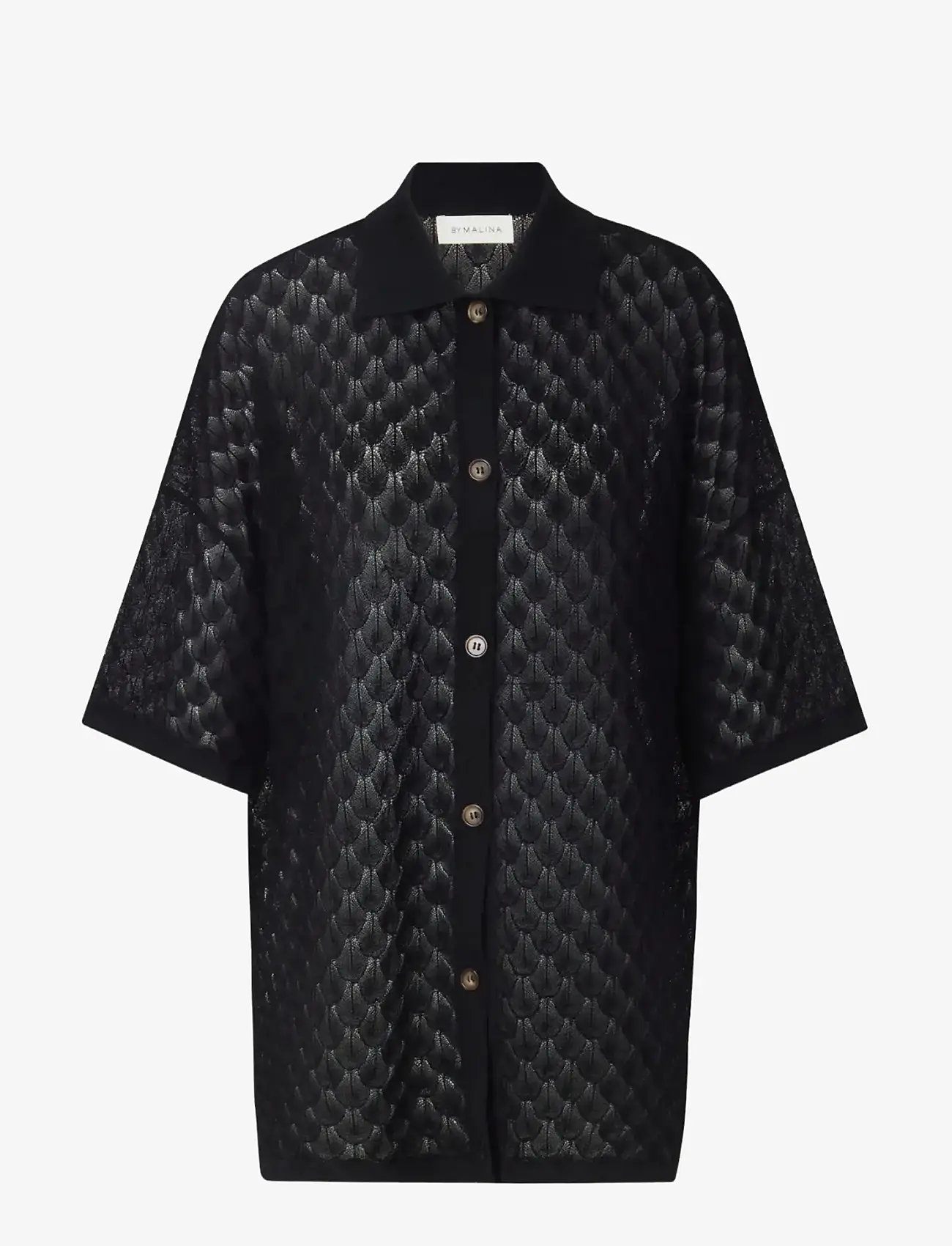 Malina - Moa Knitted Shirt - jeanshemden - black - 1