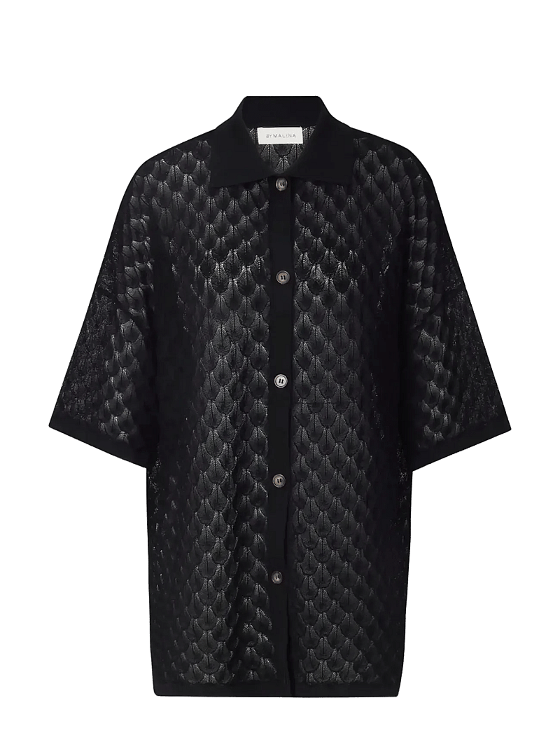 Malina - Moa Knitted Shirt - jeanshemden - black - 1