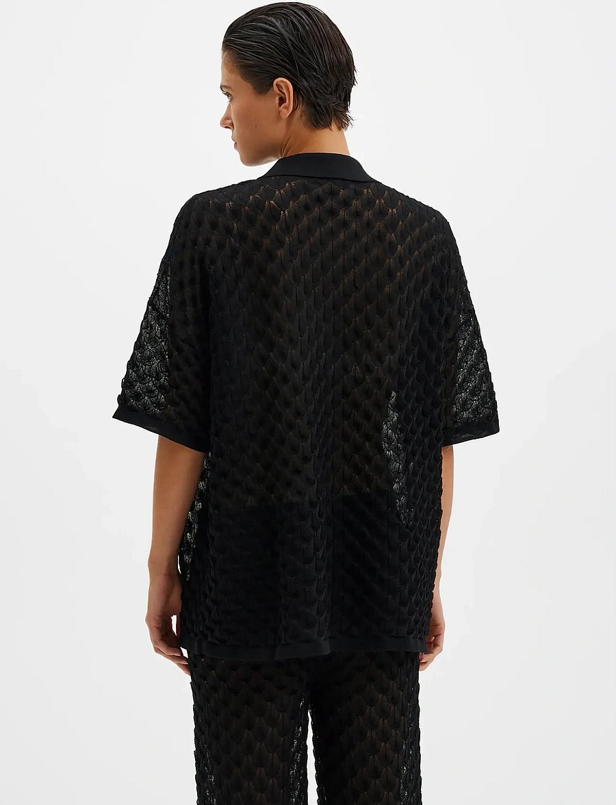 Malina - Moa Knitted Shirt - jeanshemden - black - 3