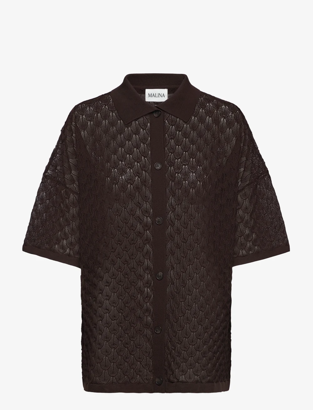 Malina - Moa Knitted shirt - cardigans - chocolate - 1