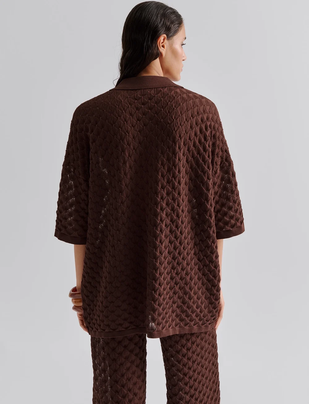 Malina - Moa Knitted shirt - cardigans - chocolate - 3
