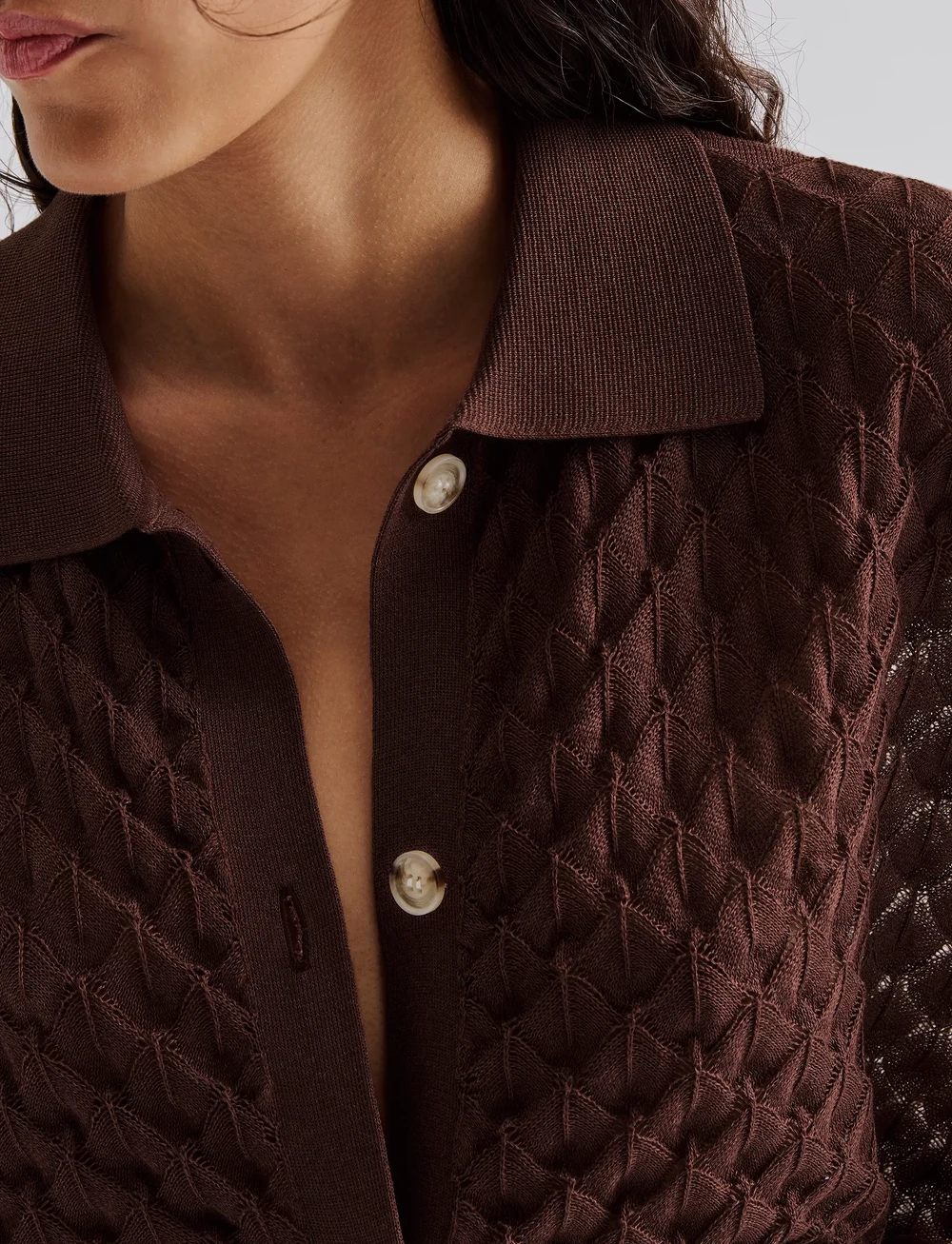 Malina - Moa Knitted shirt - cardigans - chocolate - 4