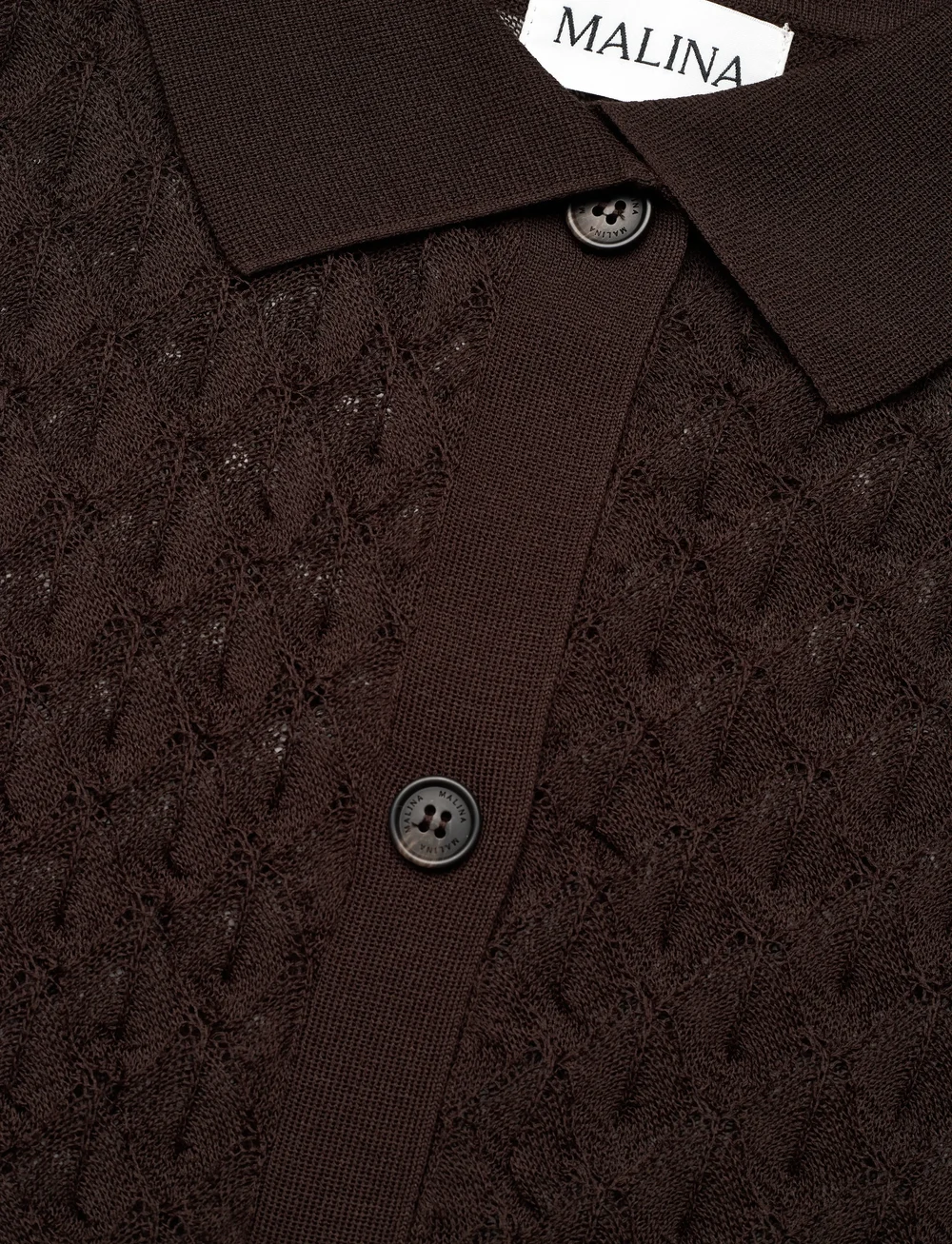 Malina - Moa Knitted shirt - cardigans - chocolate - 5