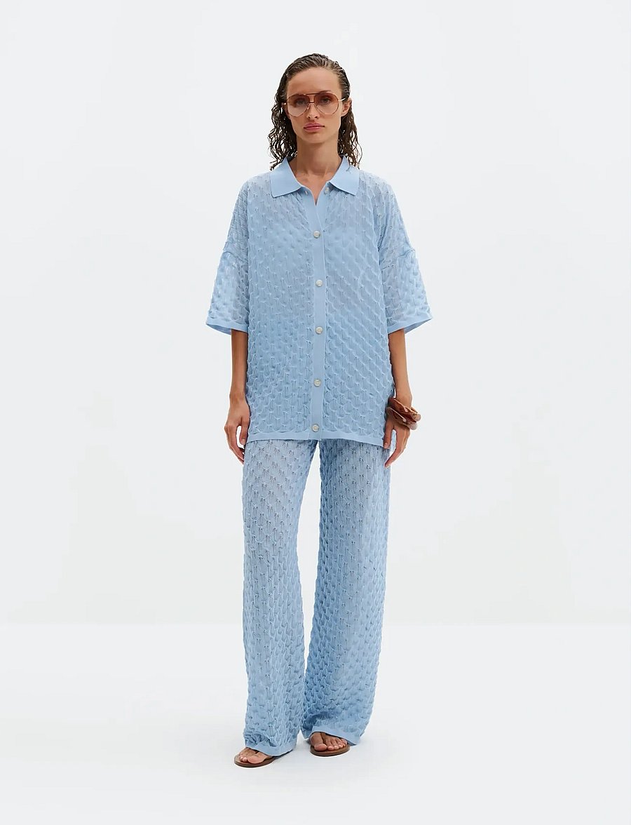Malina - Moa Knitted Shirt - jeanshemden - sky - 3