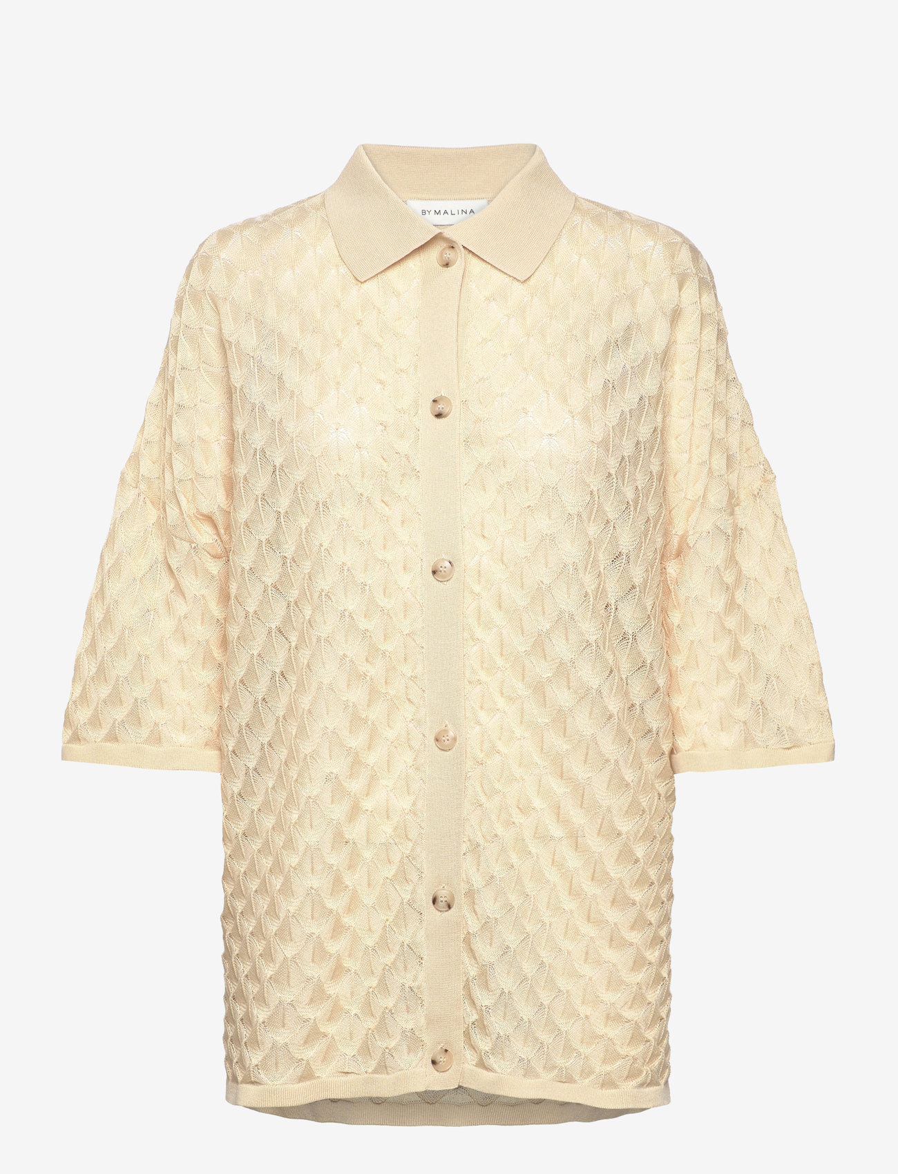 Malina - Moa Knitted Shirt - jeansskjortor - vanilla - 1