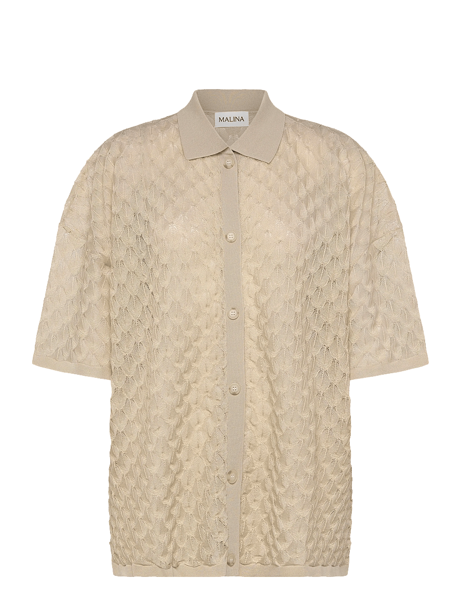 Malina - Moa Knitted Shirt - jeanshemden - vanilla - 1