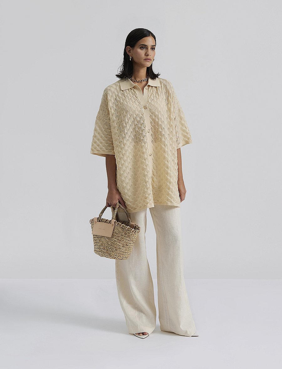 Malina - Moa Knitted Shirt - jeanshemden - vanilla - 4