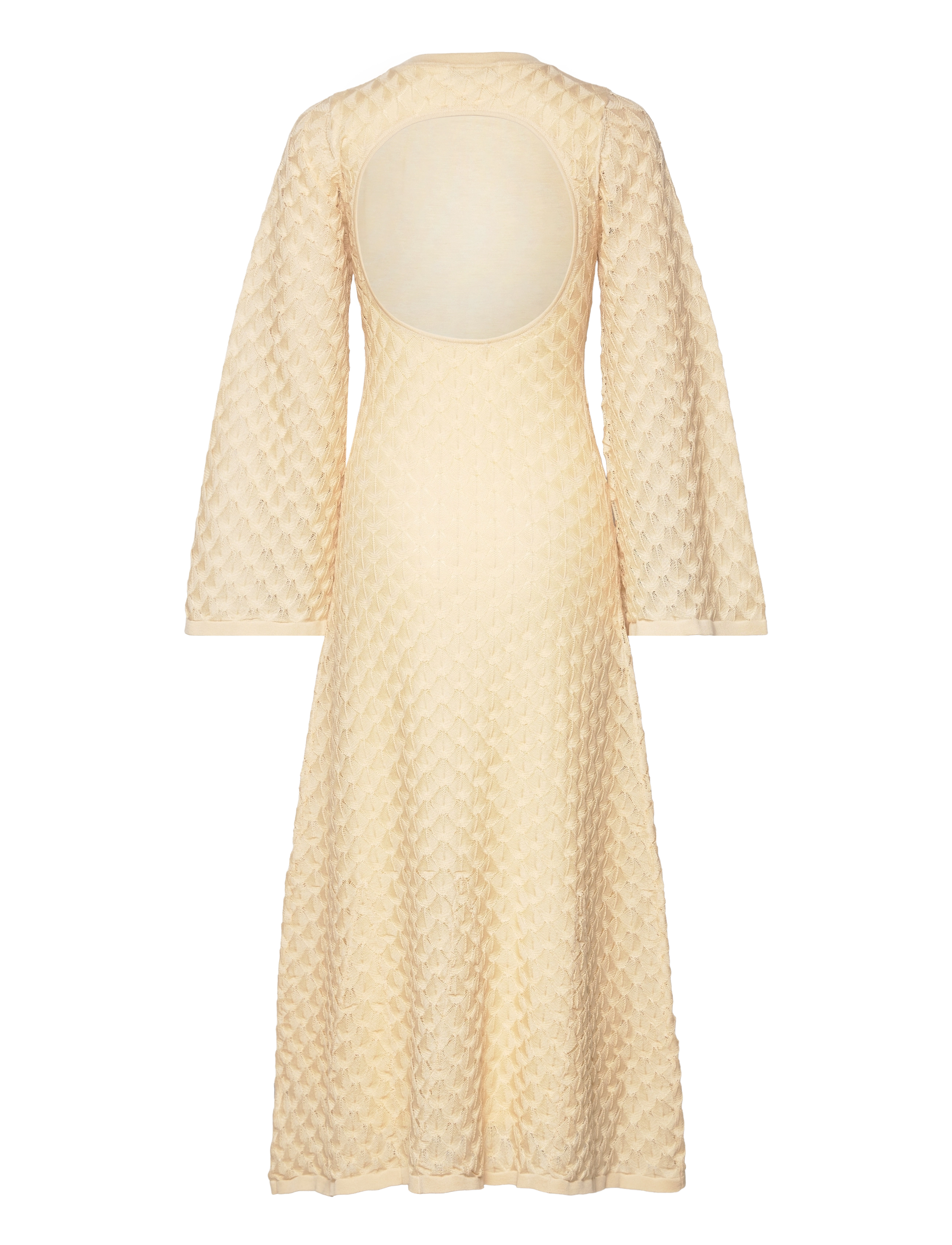 Malina - Alaine open back knitted dress - vanilla - 1