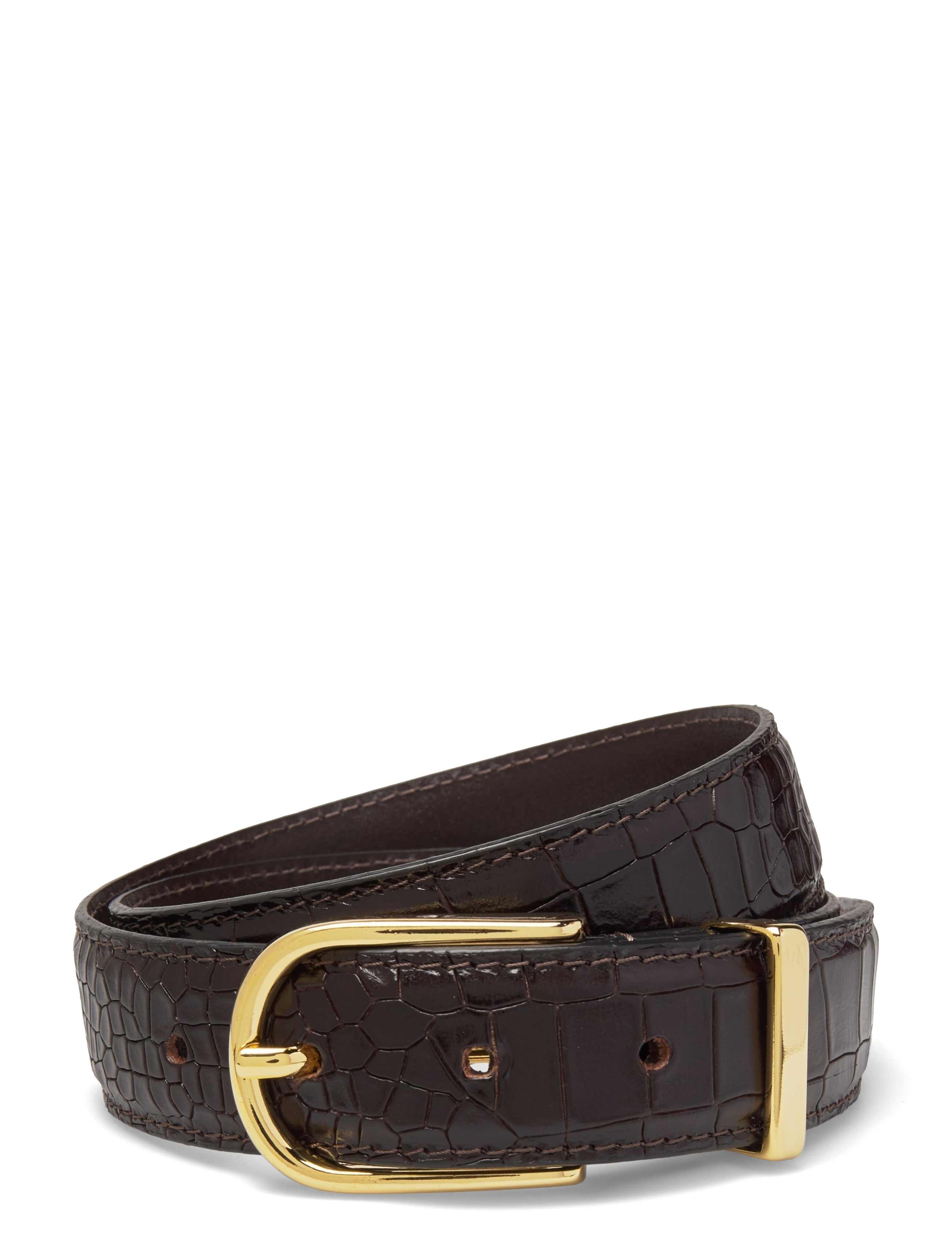 Malina Charlie rounded buckle leather belt - Asusteet - BROWN / black