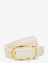 Charlie rounded buckle leather belt - VANILLA
