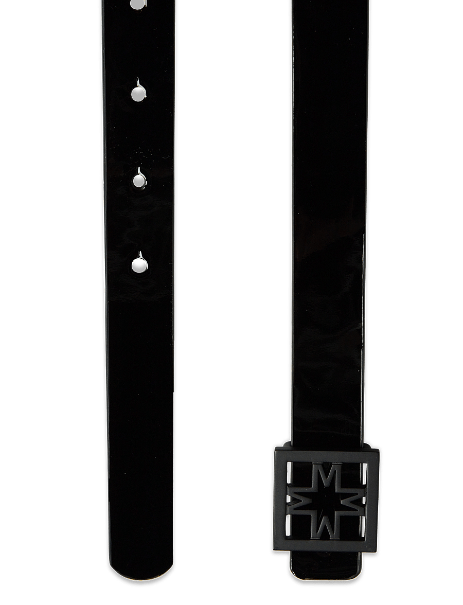 Malina - Hazel double length patent iconic leather belt - nahkrihmad - black - 2