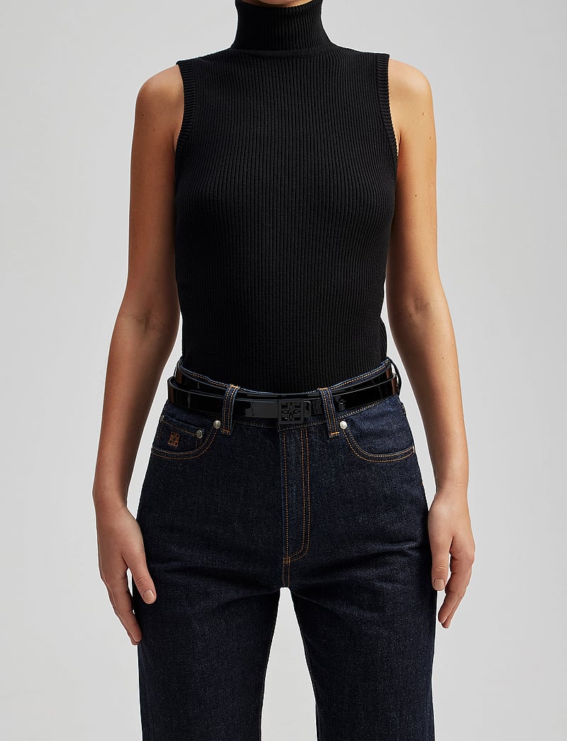 Malina - Hazel double length patent iconic leather belt - casual gürtel - black - 0