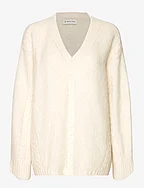 Allison V-neck wool blend sweater - CREME