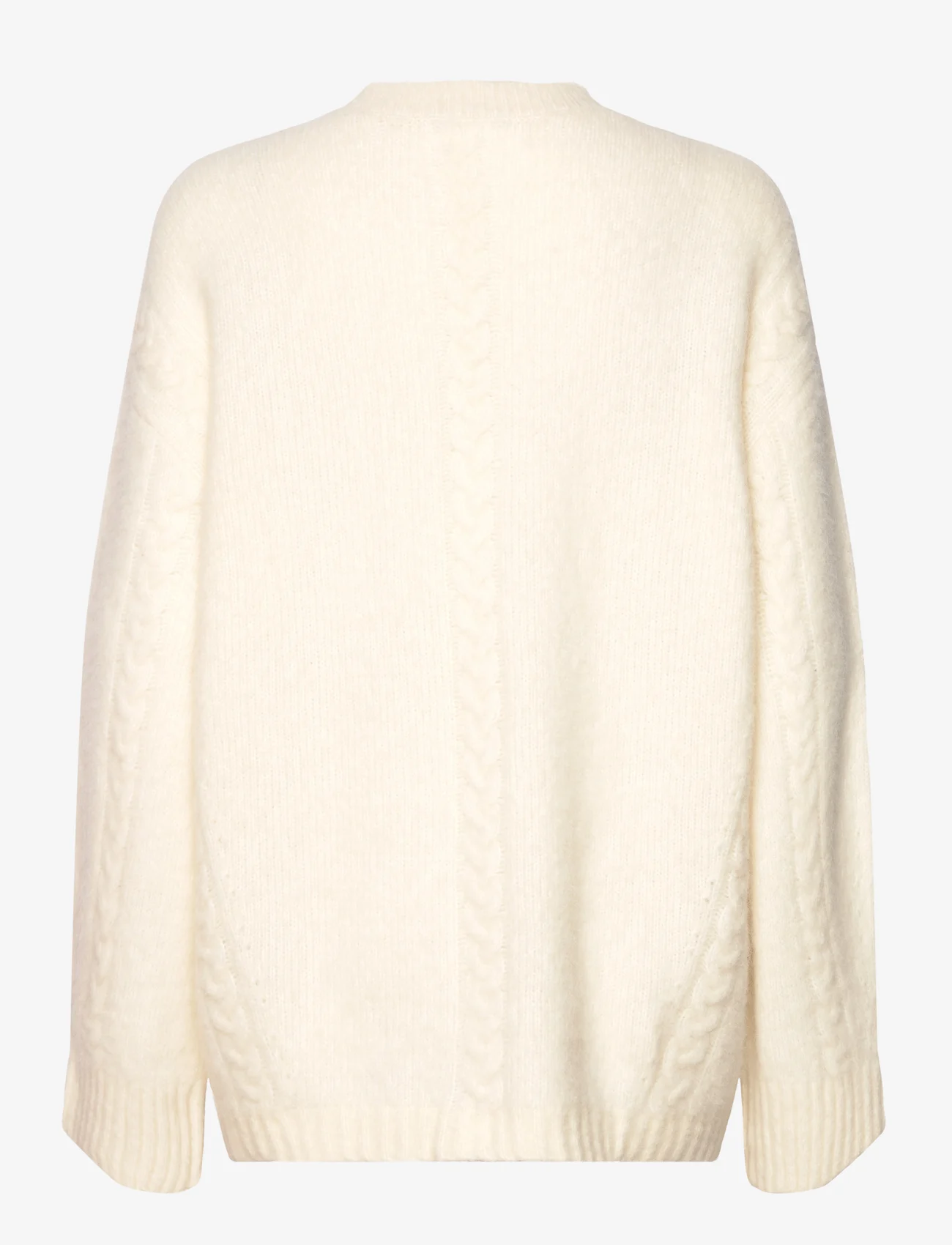Malina - Allison V-neck wool blend sweater - jumpers - creme - 1