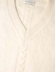Malina - Allison V-neck wool blend sweater - jumpers - creme - 6