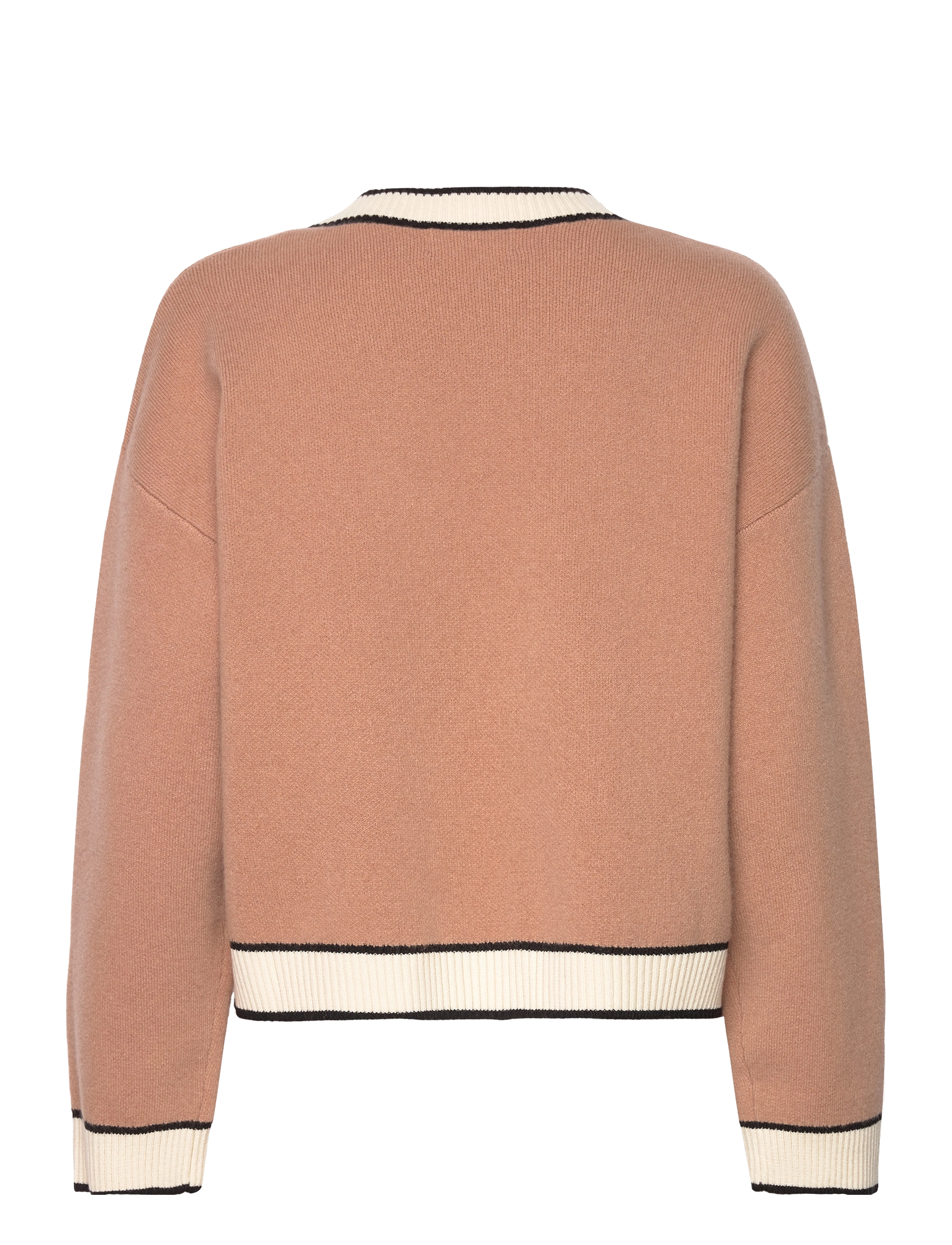 Malina - Morgan contrast color wool cardigan - beige - 1