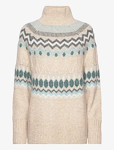Rachel jacquard knitted wool blend sweater, Malina