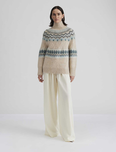 Rachel jacquard knitted wool blend sweater, By Malina