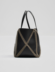 Malina - Lillian stitch detail leather tote bag - shoppere - black - 10