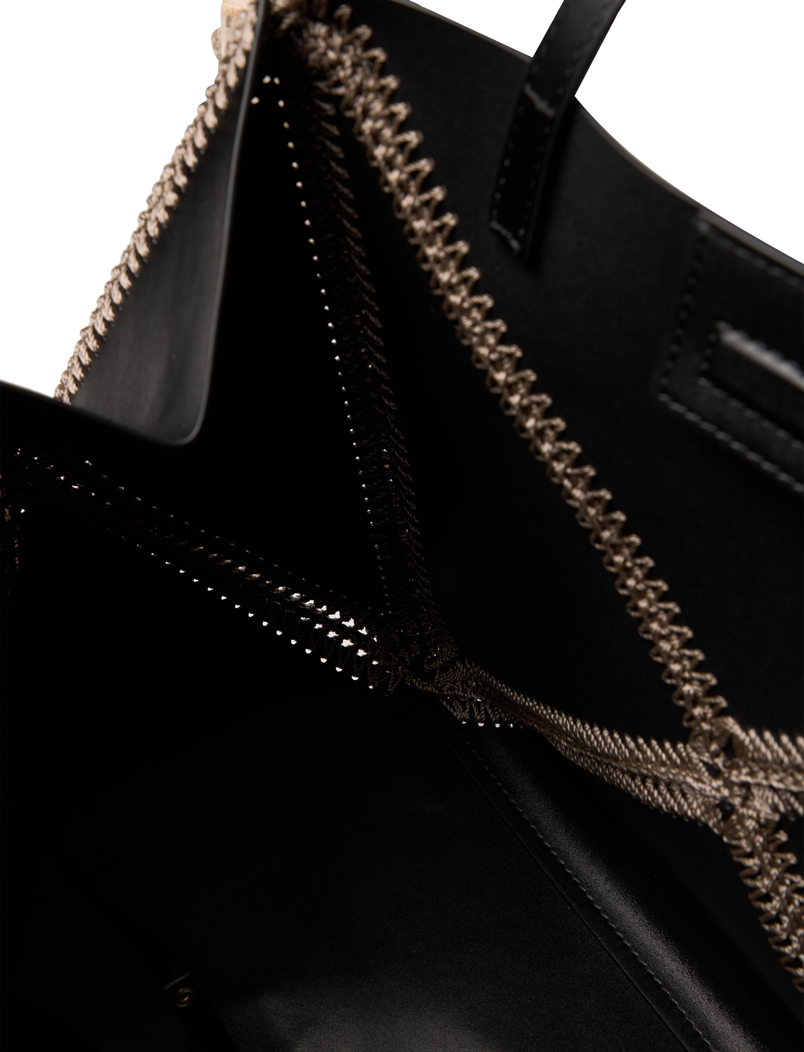 Malina - Lillian stitch detail leather tote bag - black - 4