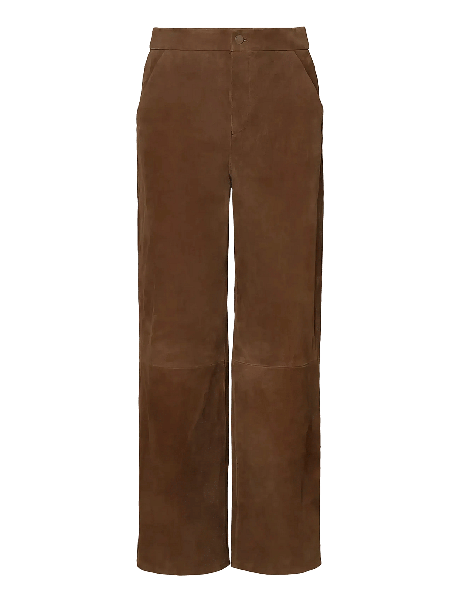Malina - Felise High Rise Wide leather pants - lederhosen - caramel - 1