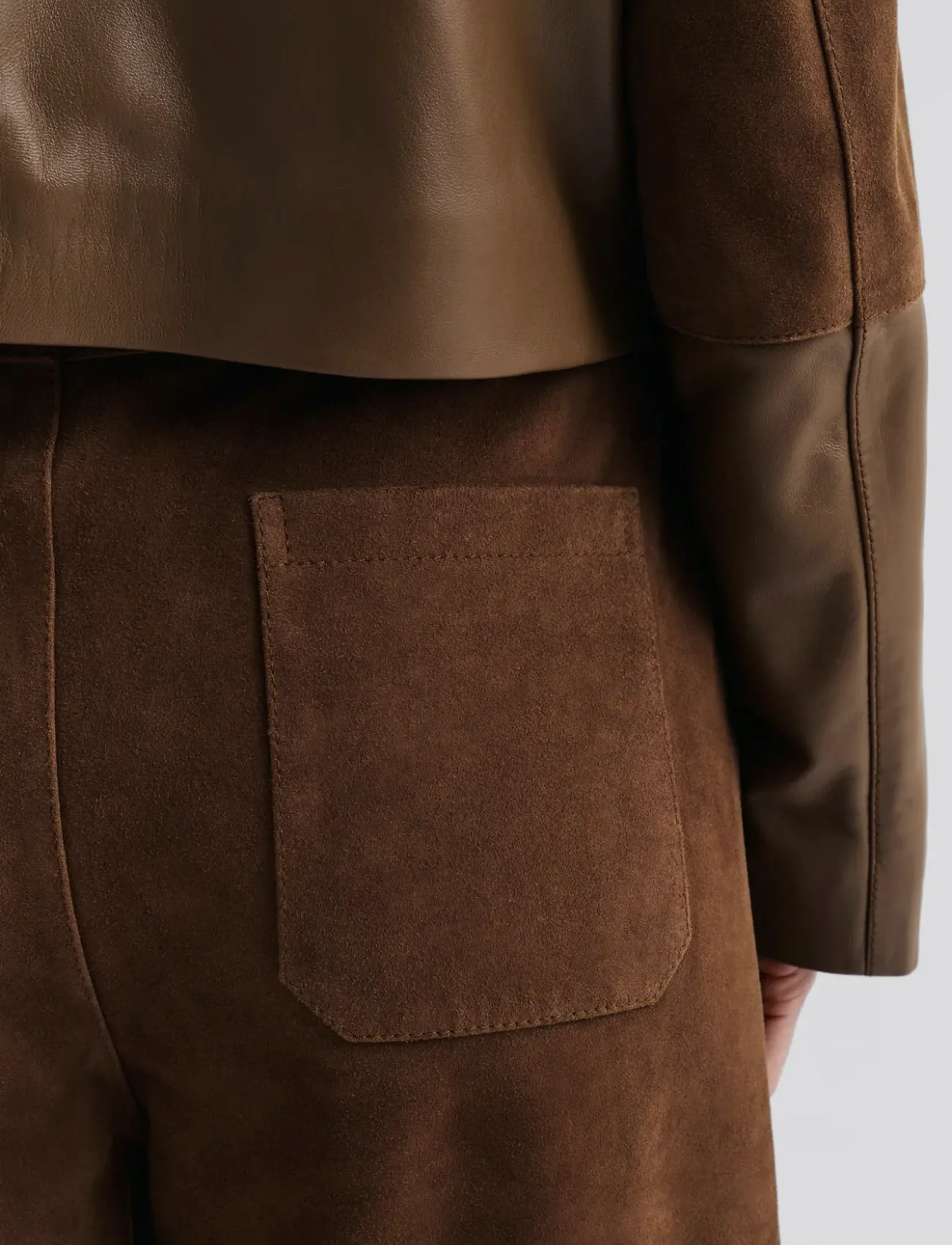 Malina - Felise High Rise Wide leather pants - lederhosen - caramel - 3