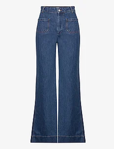 Brynn Wide Cotton Jeans, Malina