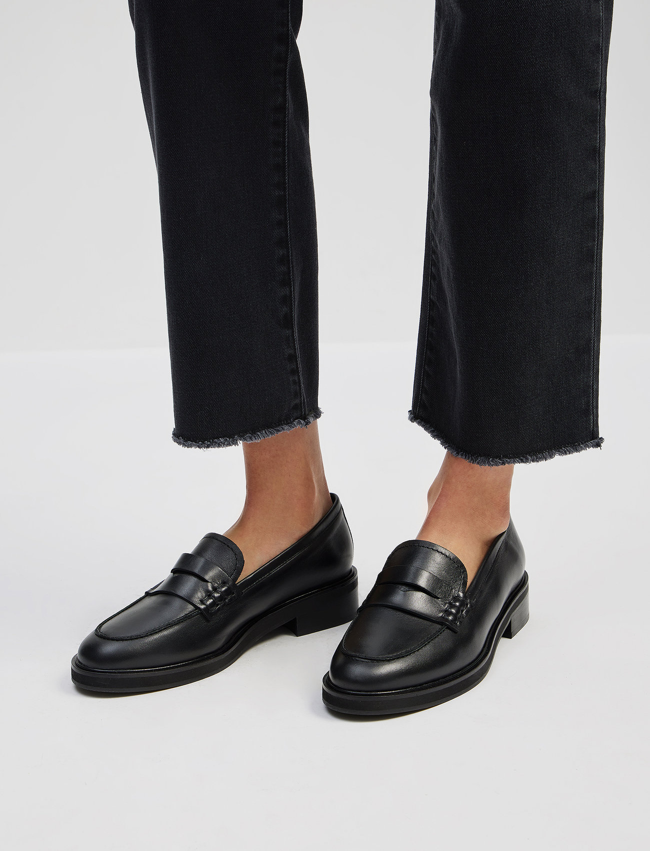 Malina - Leona Leather Loafers - flade sko - black - 0