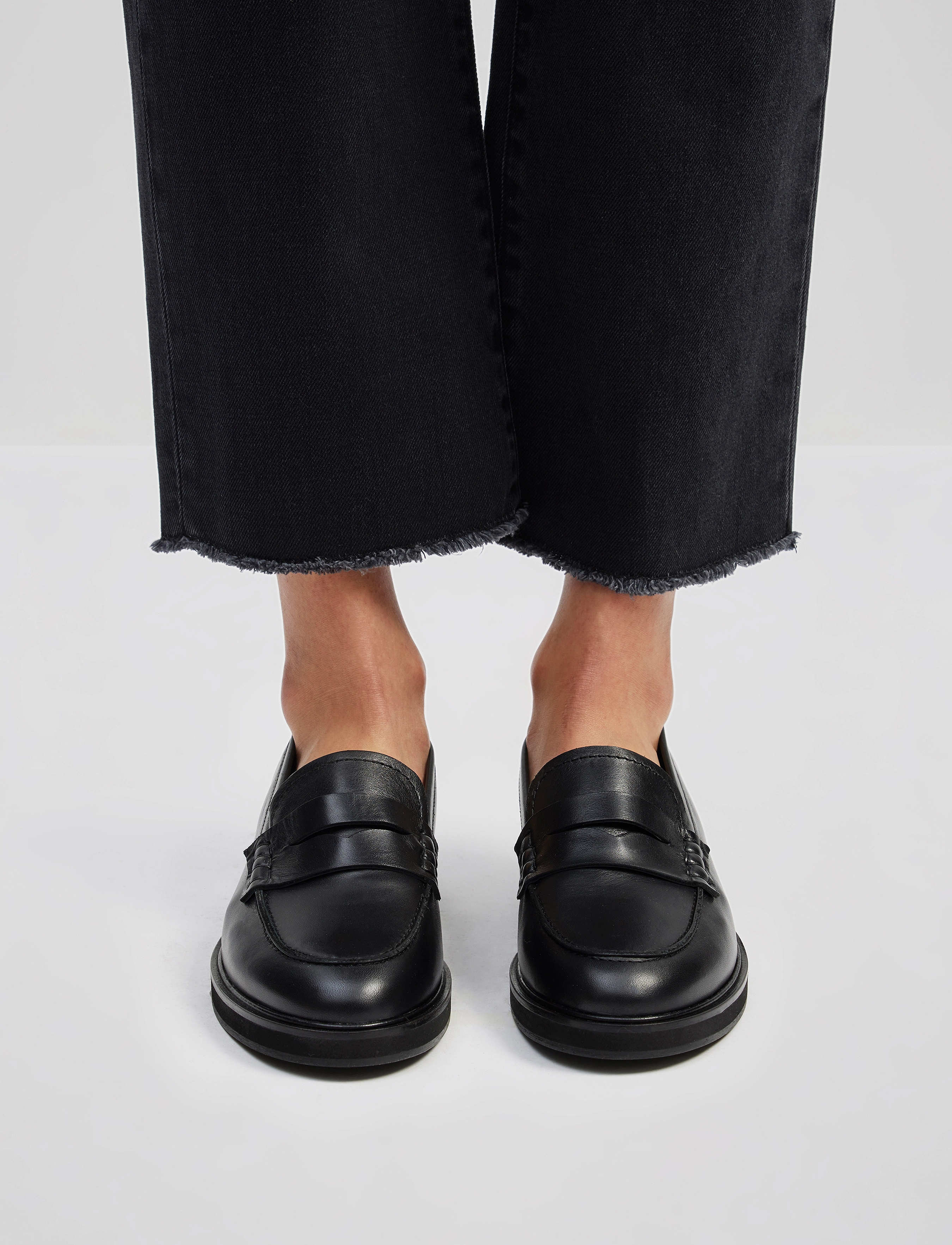 Malina Leona Leather Loafers - Naistele - BLACK / black