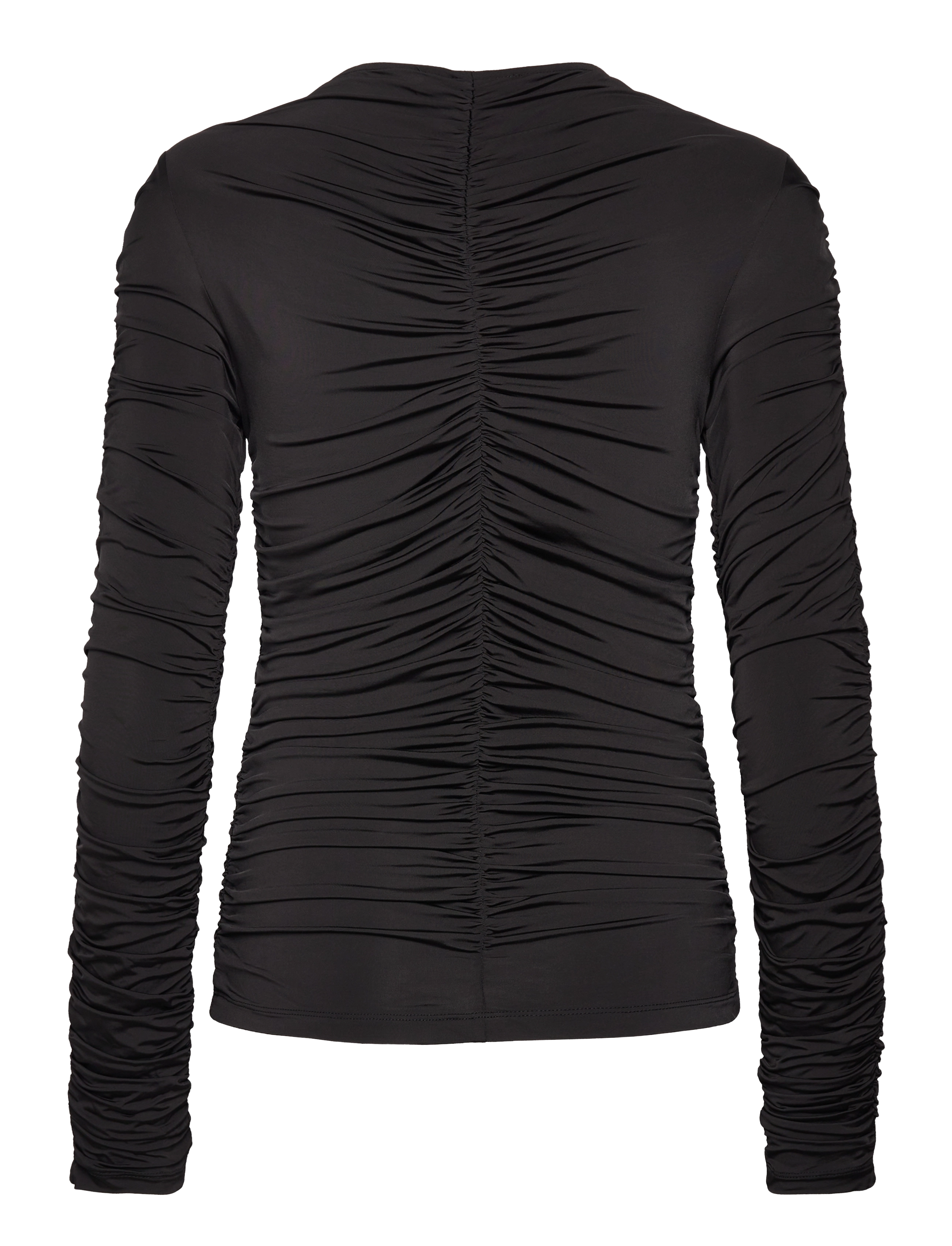 Malina - Lydia long sleeve draped jersey top - black - 2