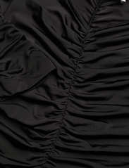 Malina - Lydia long sleeve draped jersey top - topi ar garām piedurknēm - black - 6
