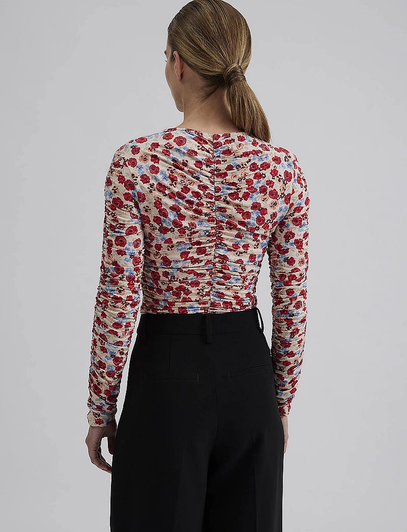 Malina - Lydia long sleeve draped jersey top - langärmlige tops - multi coloured - 3