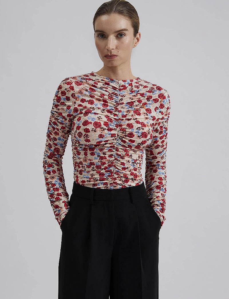 Malina - Lydia long sleeve draped jersey top - langärmlige tops - multi coloured - 4