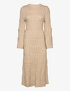 Elinne cable knitted maxi dress - BEIGE