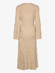 Malina - Elinne cable knitted maxi dress - stickade klänningar - beige - 2