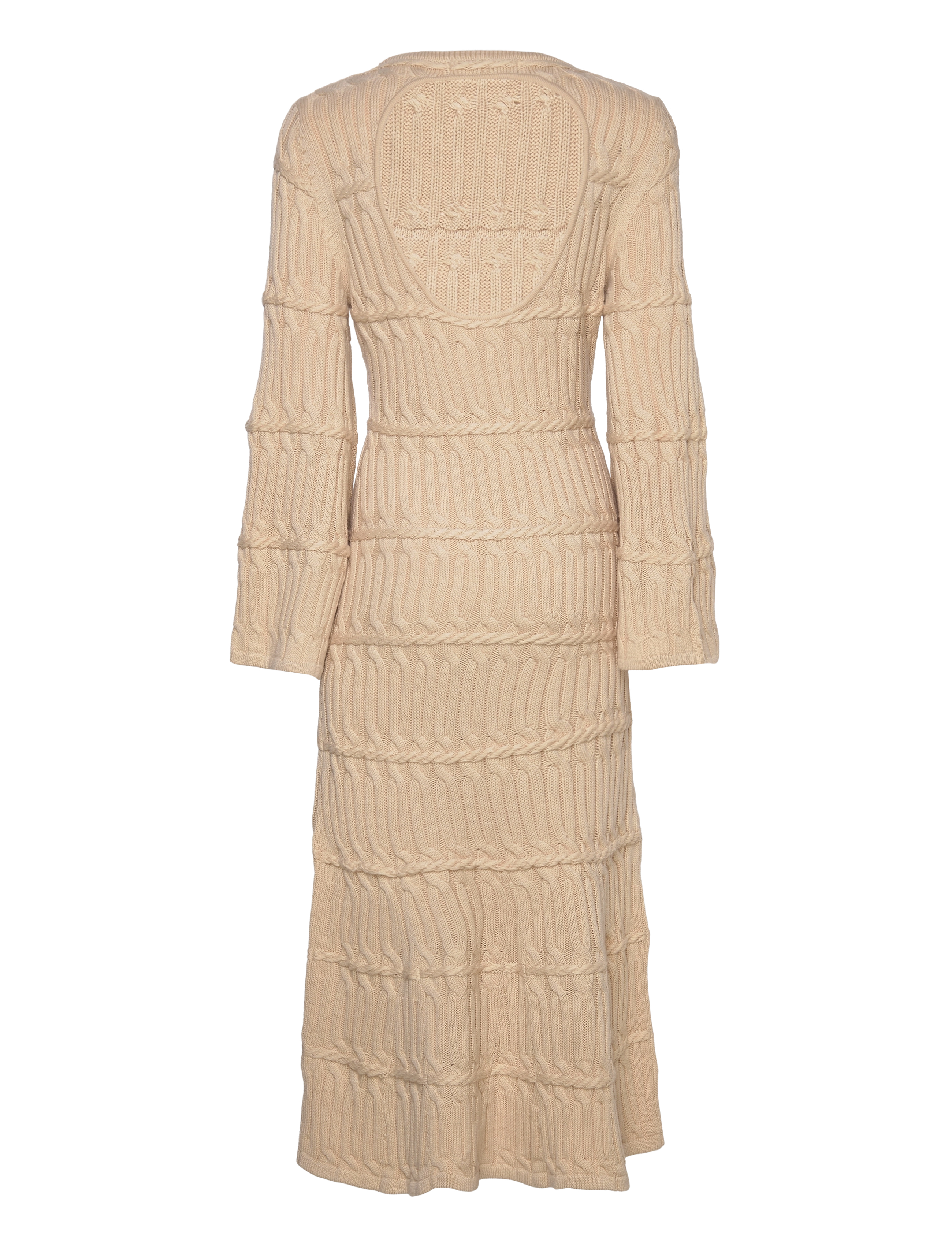Malina - Elinne cable knitted maxi dress - beige - 1