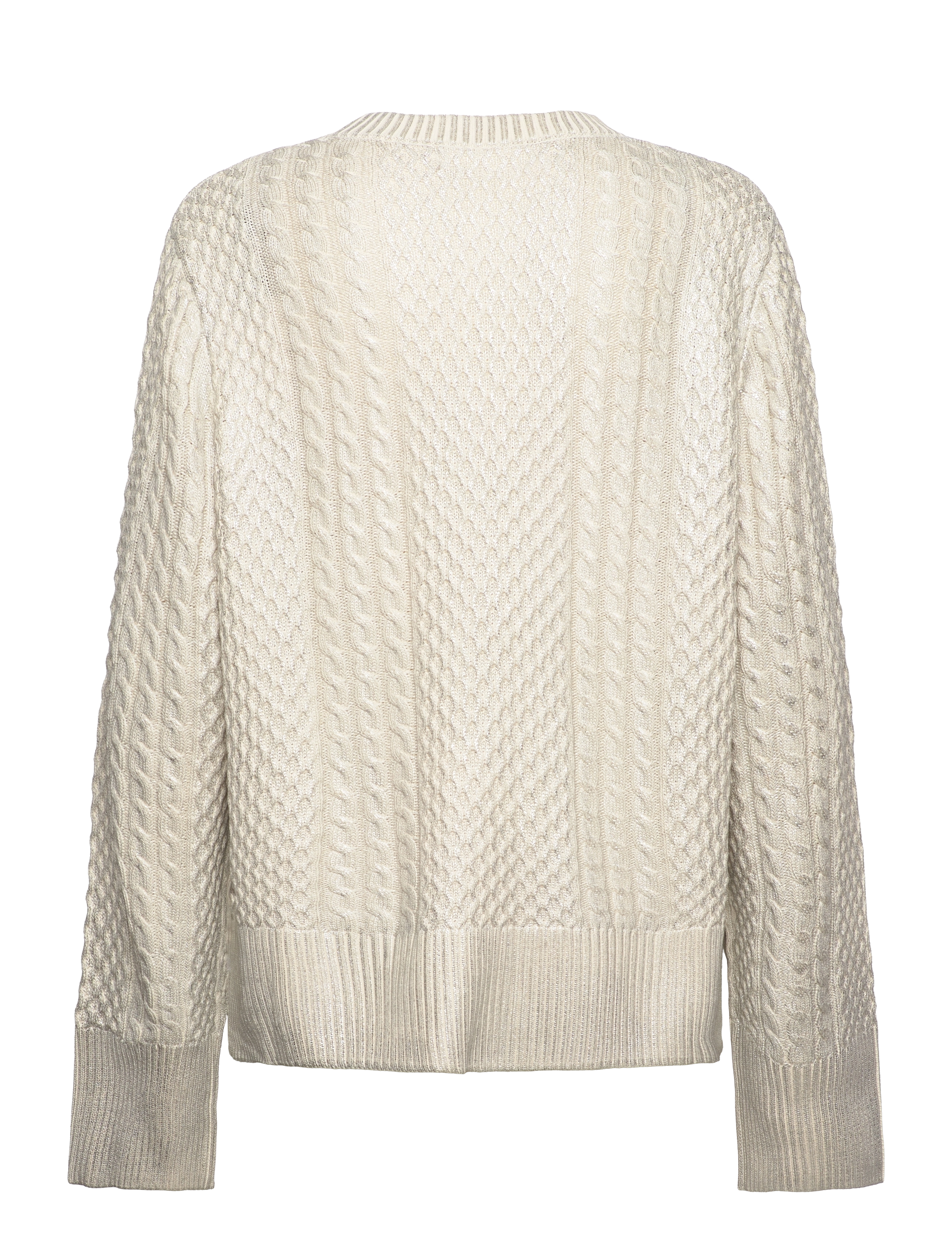 Malina - Lune Cable Knitted Meatallic Sweater - silver - 2