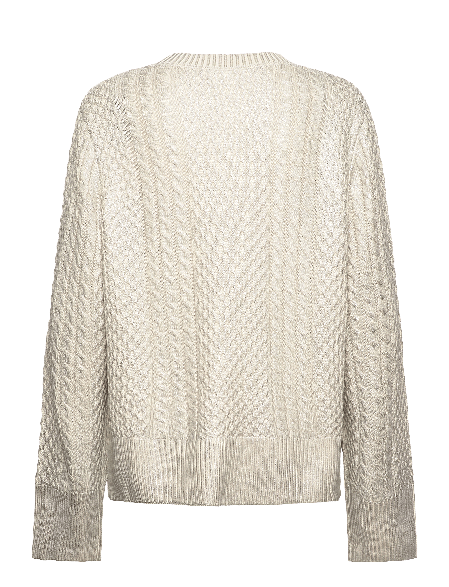 Malina - Lune Cable Knitted Meatallic Sweater - pullover - silver - 2