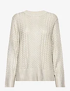 Lune cable knitted metallic sweater - SILVER