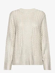 Malina - Lune cable knitted metallic sweater - swetry - silver - 0