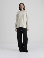 Malina - Lune cable knitted metallic sweater - trøjer - silver - 4